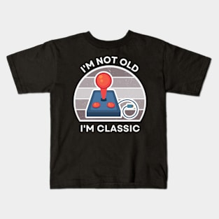 I'm not old, I'm Classic | Joystick | Retro Hardware | Vintage Sunset | '80s '90s Video Gaming Kids T-Shirt